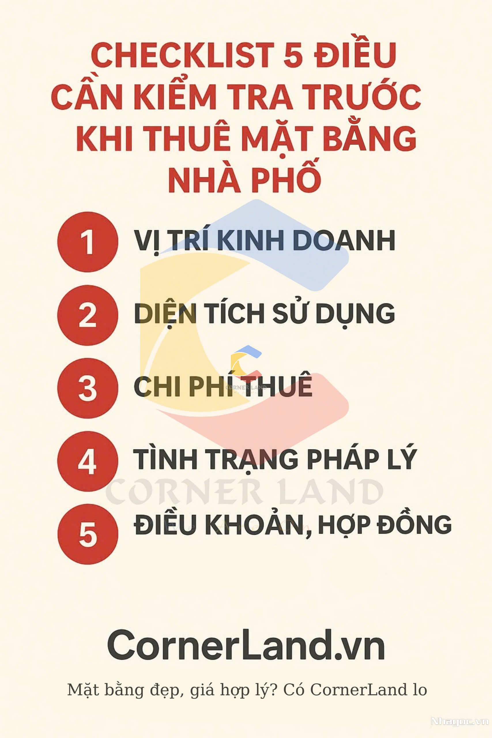 Checklist 5 điều cần kiểm tra trước khi thuê mặt bằng nhà phố ??? 